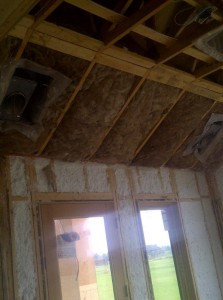 fiberglass batts installed above JM Spider