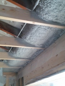 spray foam insulation installed under air chutes